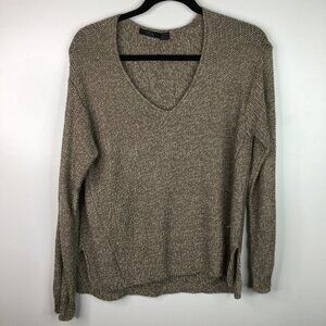 RDL Brown crew neck sweater with elbow detail